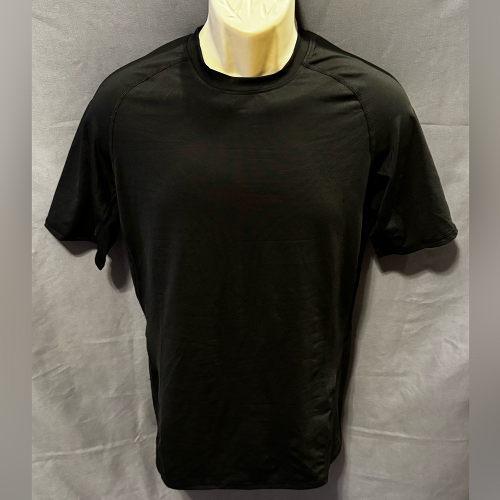 Workout Compression Shirt Men Short Sleeve Rash Guard Athletic Undershirt Black